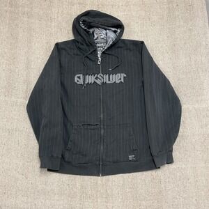 Vintage QuikSilver zip up hoodie mens XL Black 2000s y2k skater